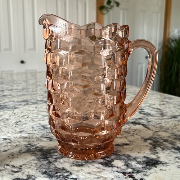 Vintage Cubist Whitehall Indiana Glass Pitcher Jug - Picture 3 of 8
